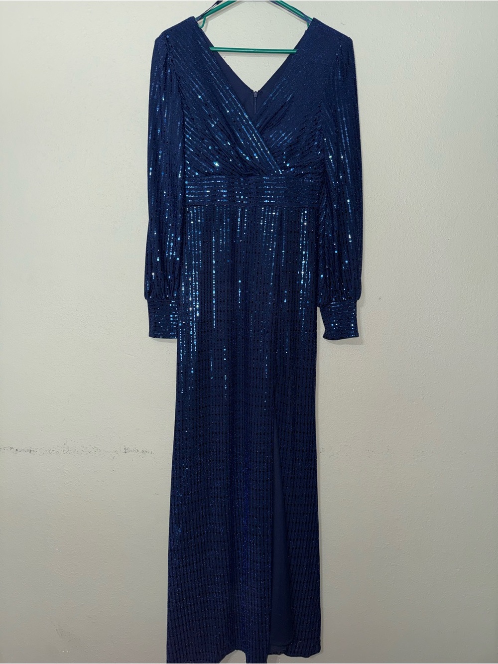 Camille La Vie Navy Sequin Wrap-Style Maxi Dress